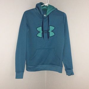 Blue & teal Under Armour Hoodie - size medium
